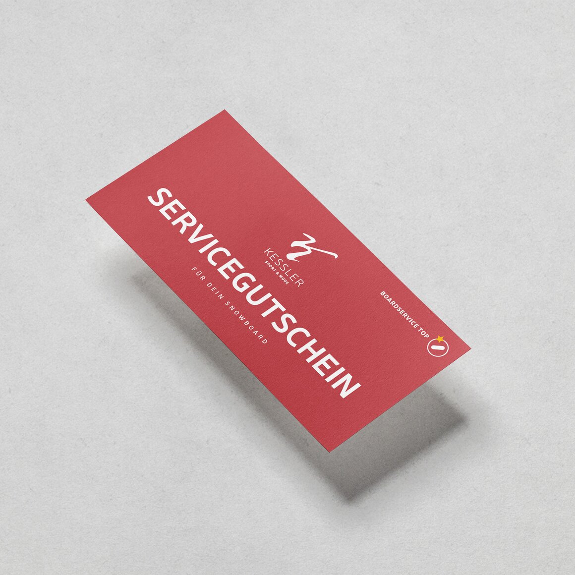 Red service voucher for snowboard. © Sport Kessler GmbH